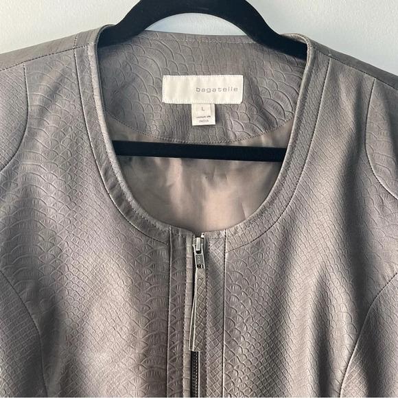 Bagatelle genuine leather bomber jacket size Large brown snake skin pattern - Picture 2 of 10